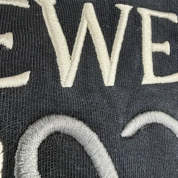 LOEWE Unisex Black Anagram Crewneck Sweatshirt Size M Embroidered Cotton